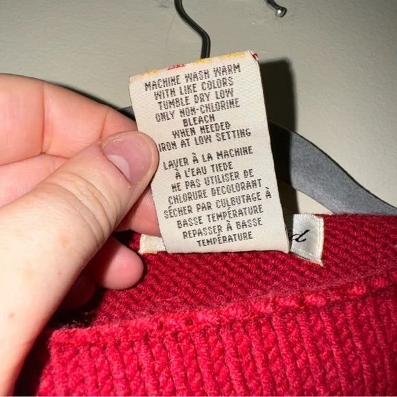 Women’s Vintage Red Feed David High Neck Sweater with Fringe Details Size: M - Picture 6 of 16